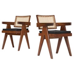 Pierre Jeanneret Set of Two Office Chairs from Chandigarh
