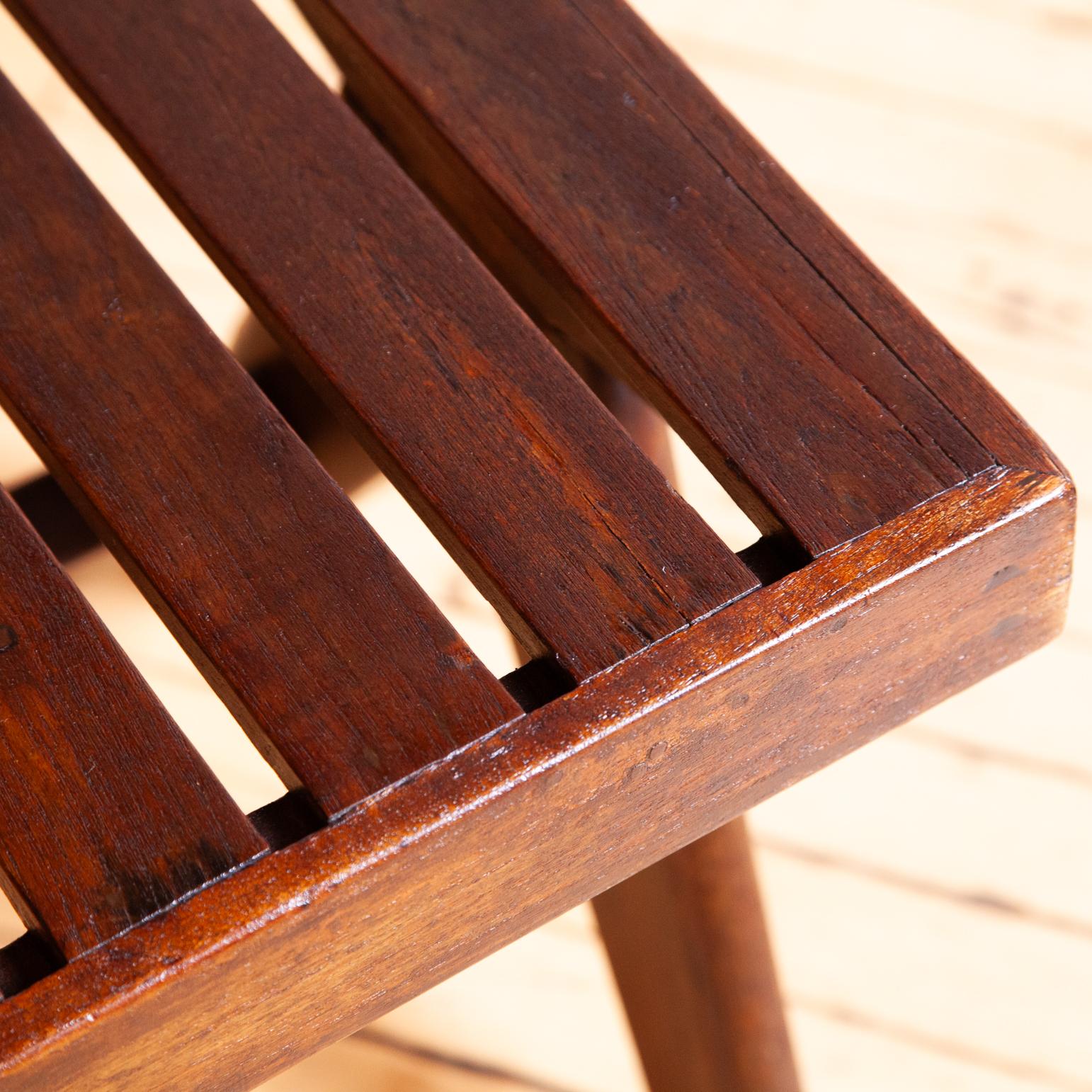Pierre Jeanneret Slatted Teak Bench For Sale 3