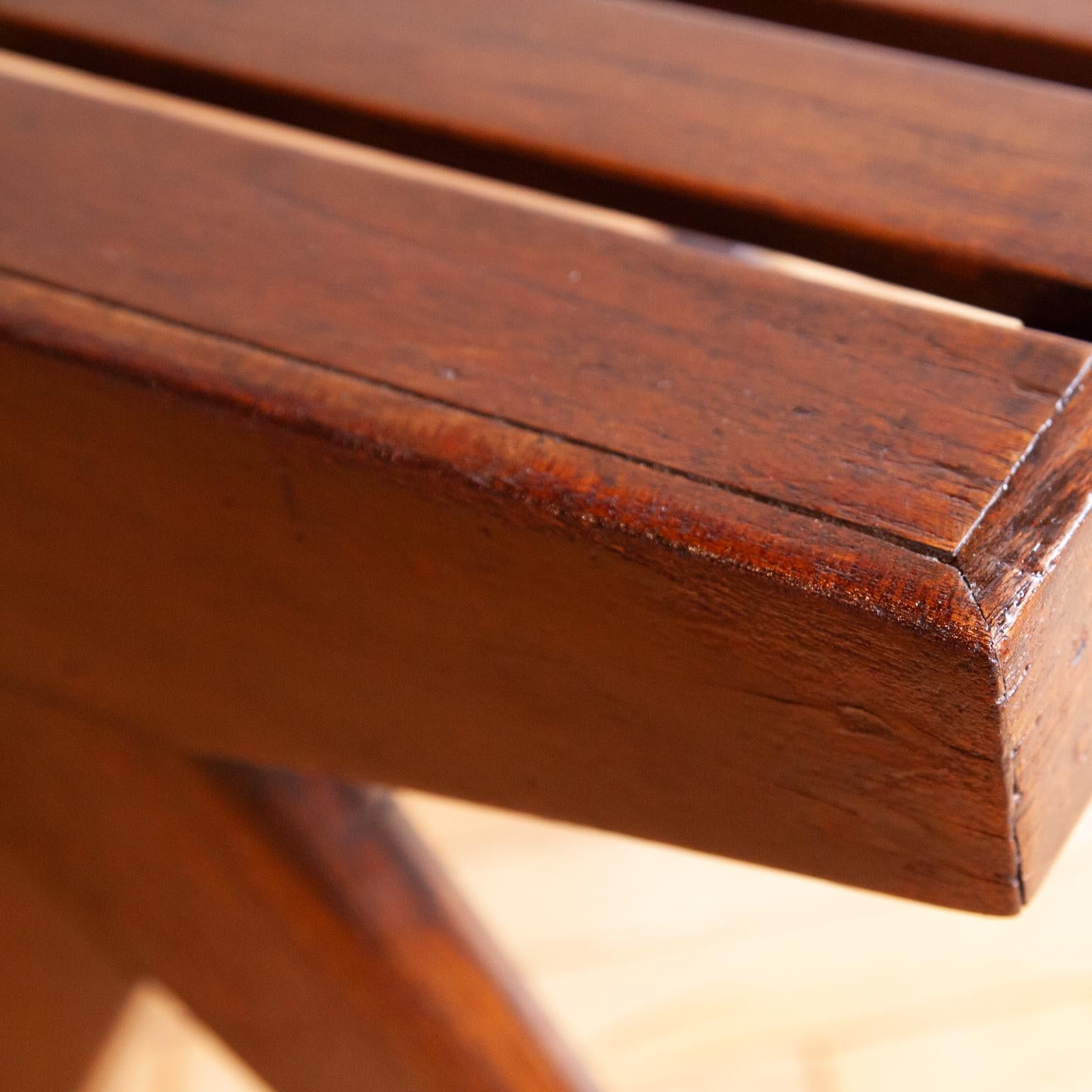 Pierre Jeanneret Slatted Teak Bench For Sale 4