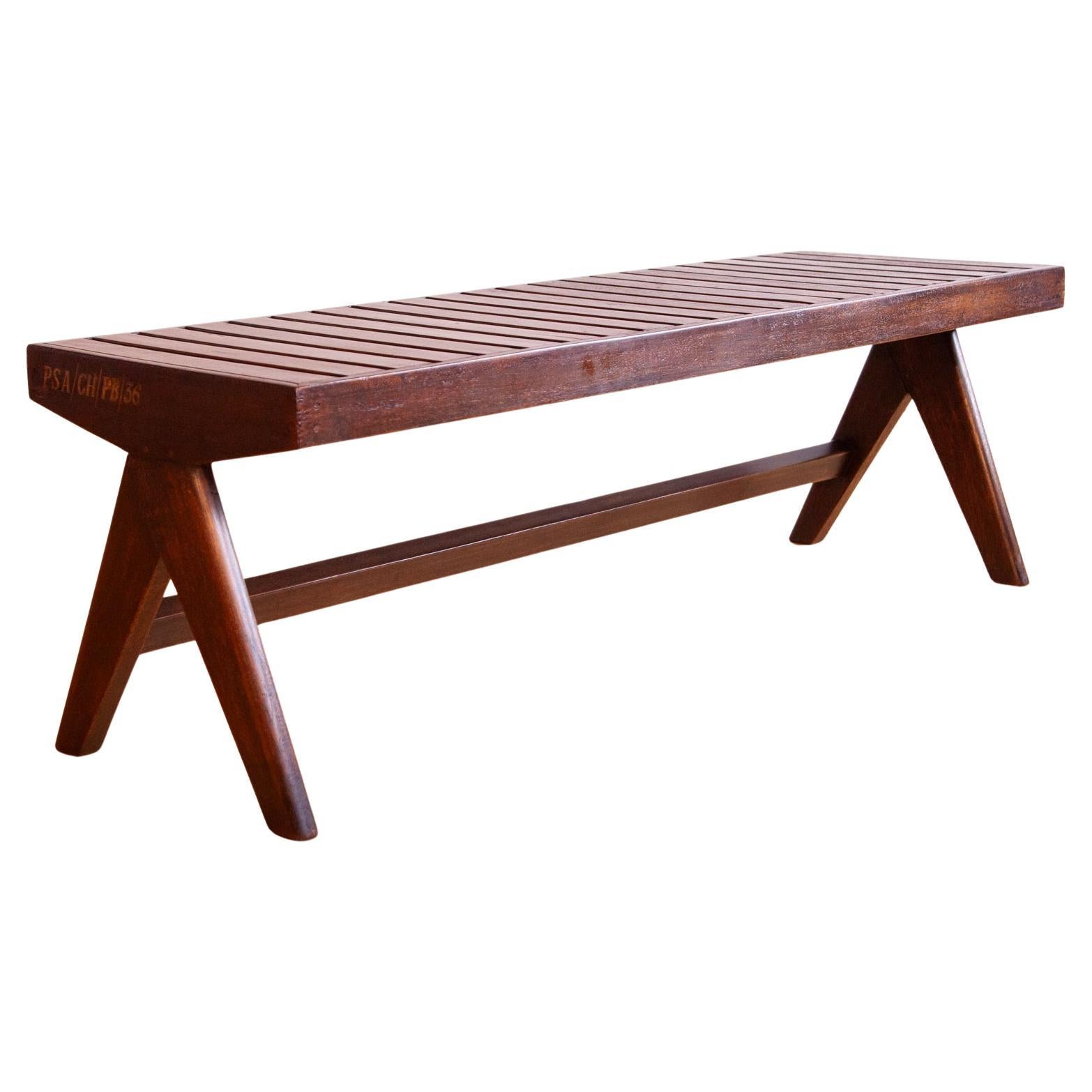 Pierre Jeanneret Slatted Teak Bench