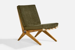 Pierre Jeanneret, Sessel ohne Armlehne, Birke, Stahl, Stoff, USA, 1948