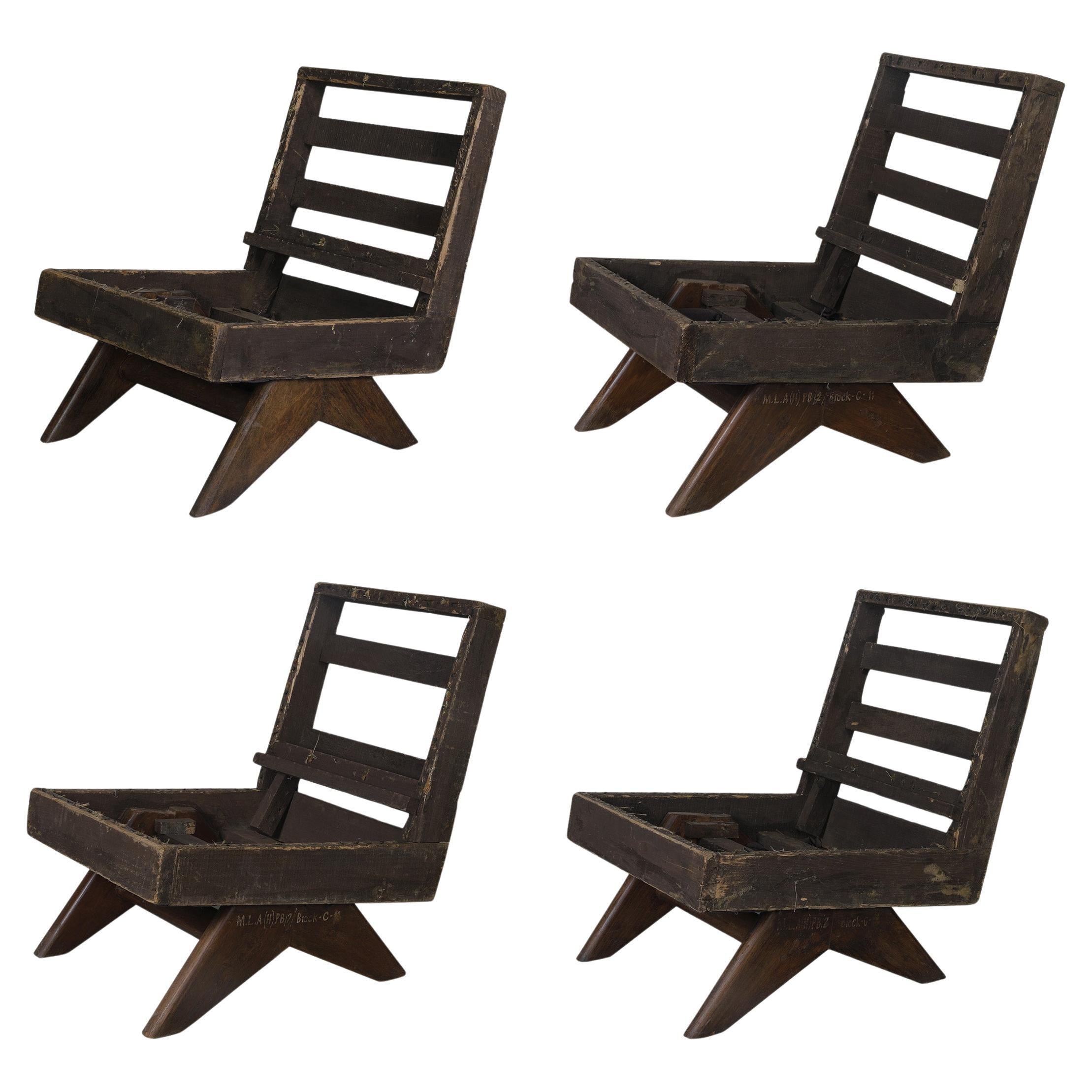 Pierre Jeanneret Sofa Chair PJ-SI-36-A- Set of 4 For Sale