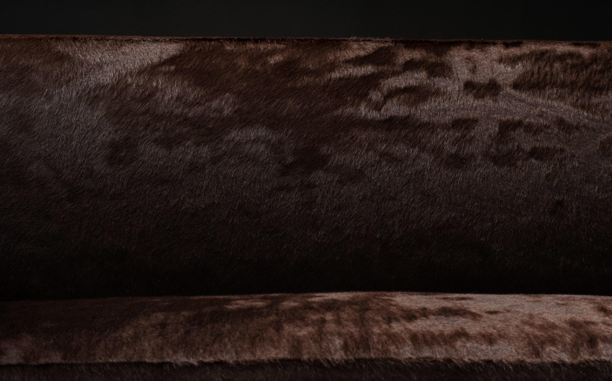 Pierre Jeanneret Sofa aus cognacfarbenem Leder im Angebot 1