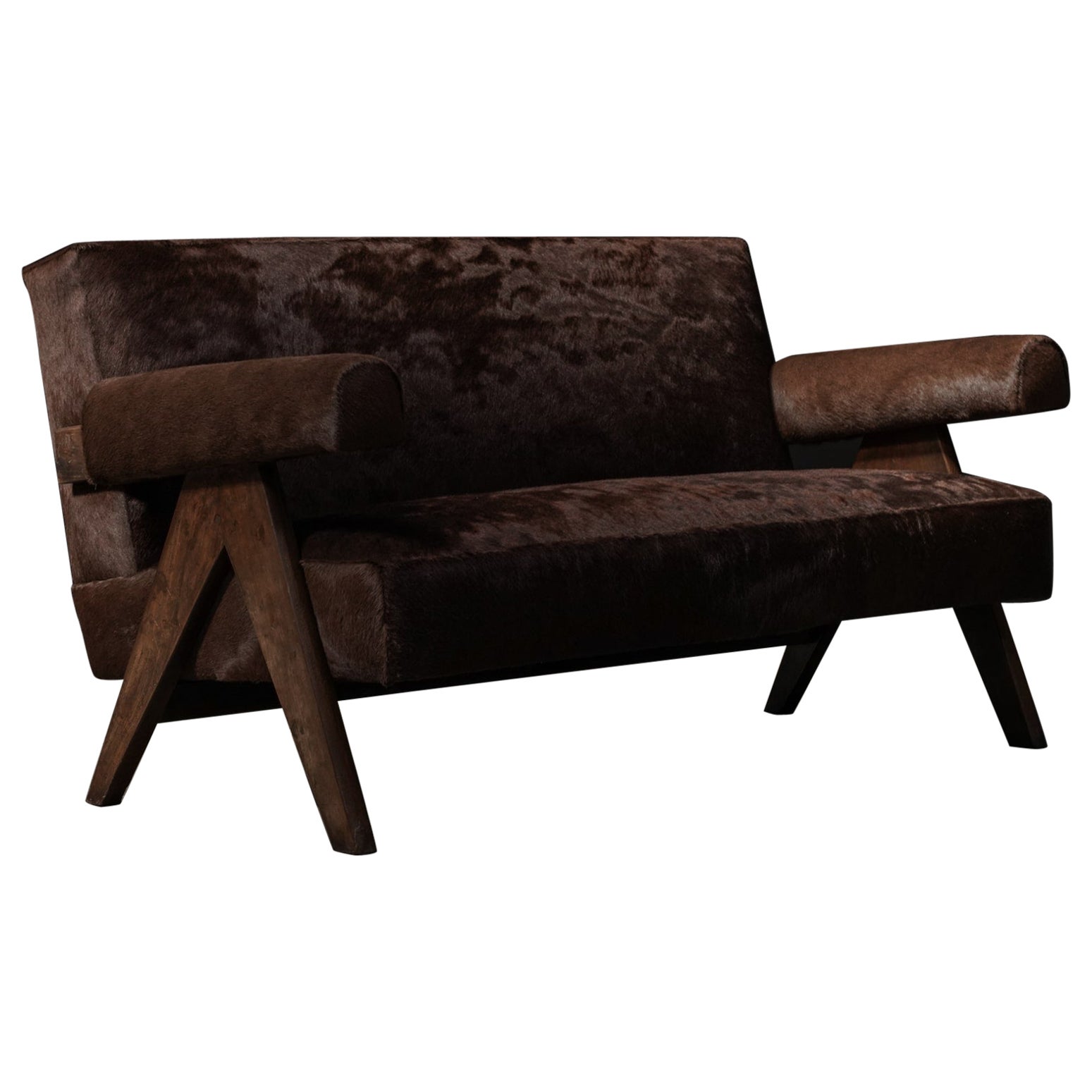 Divano Pierre Jeanneret in Pelle Cognac