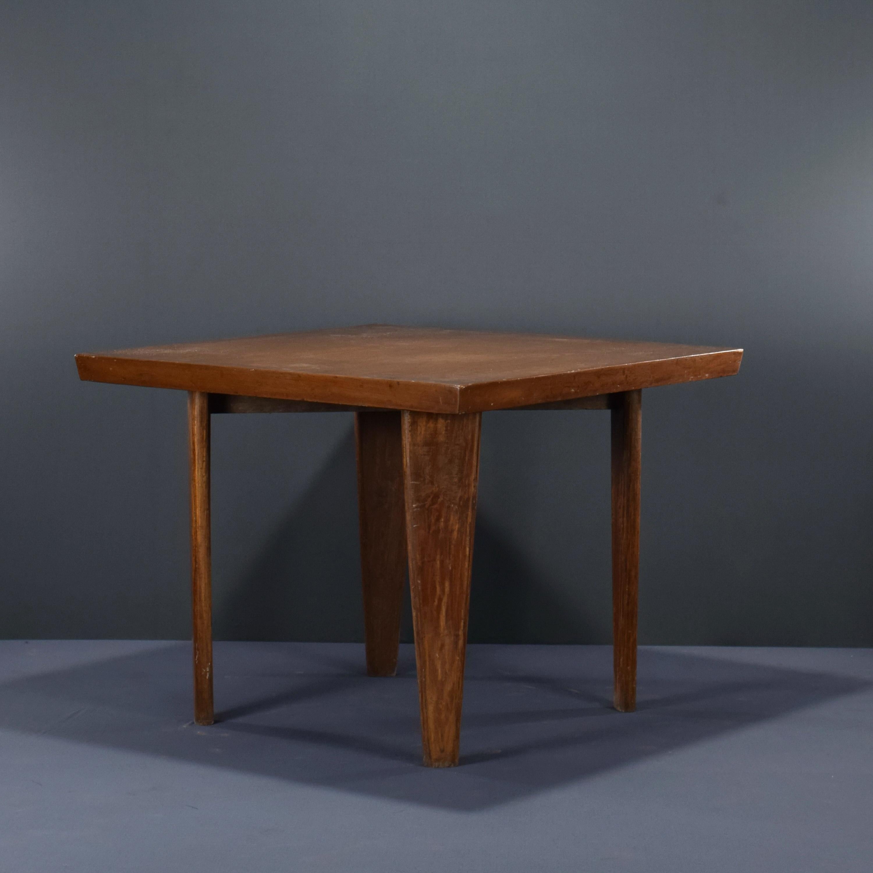Mid-Century Modern Pierre Jeanneret PJ-TA-04-A Square Table / Authentic Mid-Century Chandigarh