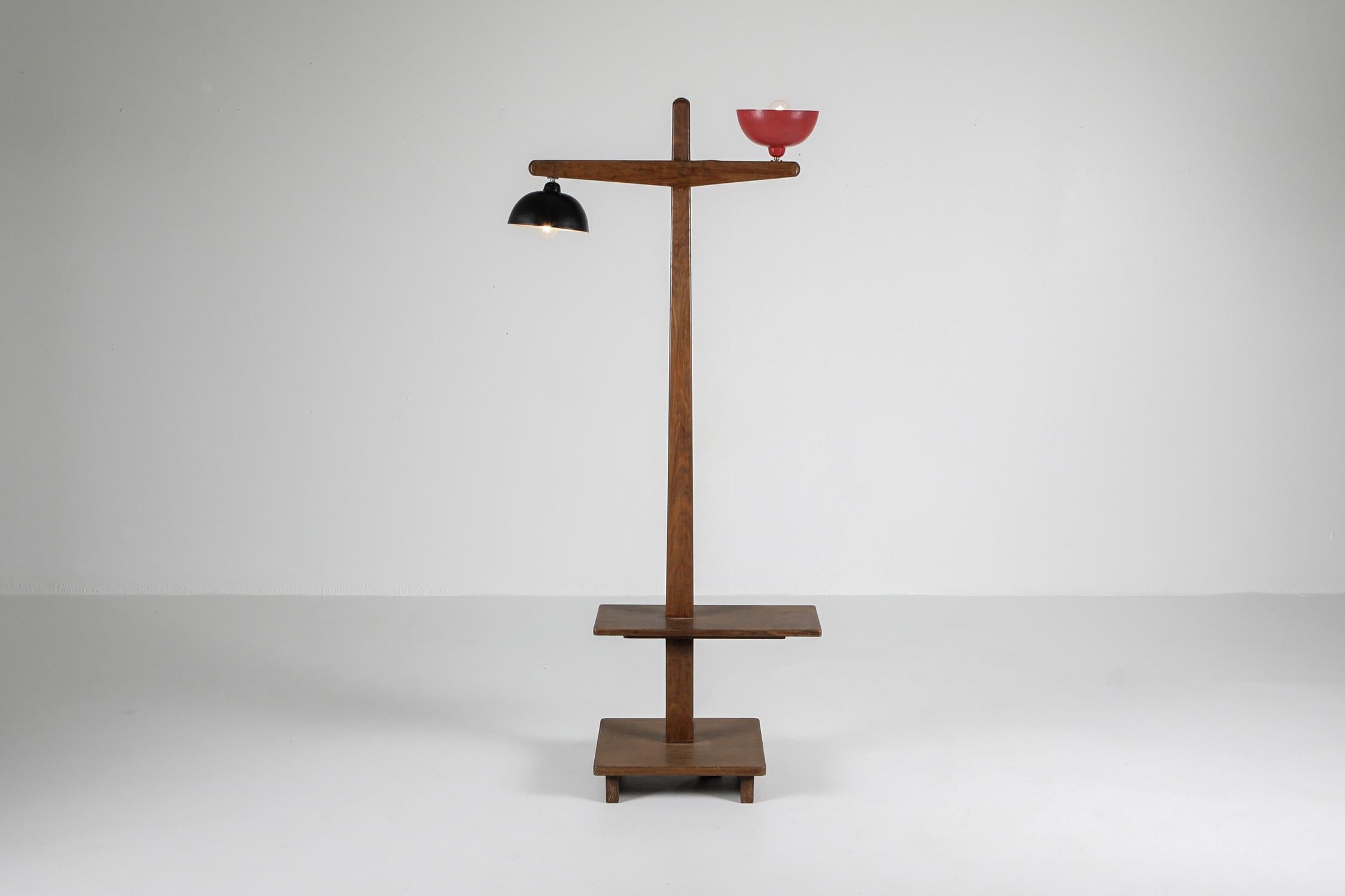 Jeanneret, Chandigarh, teak lamp, circa 1955, in original condition

Lamp with two lights, known as 