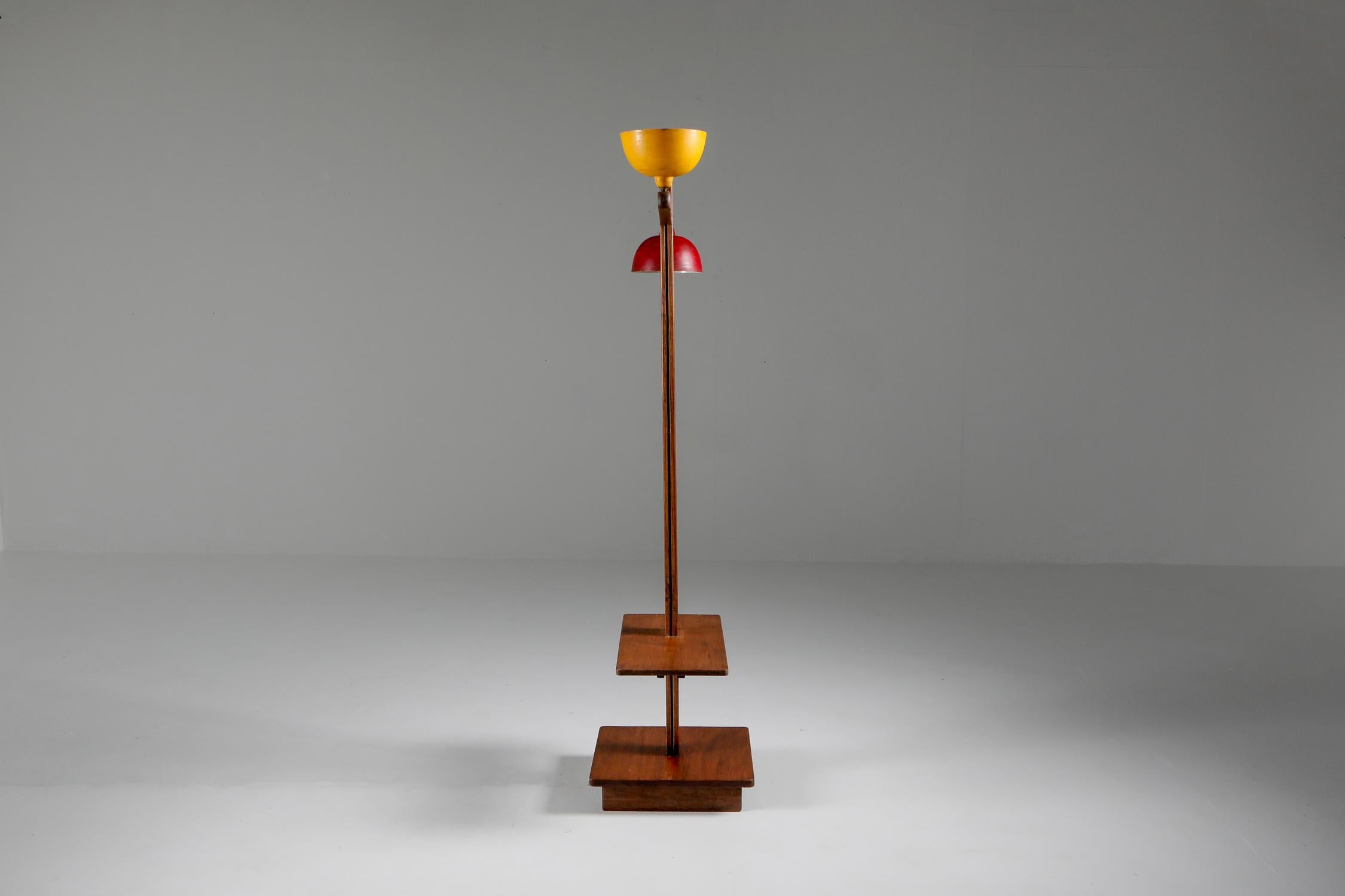 Mid-Century Modern Pierre Jeanneret 'Standard Lamp' PJ-100101 in Solid Teak with Yellow Shade