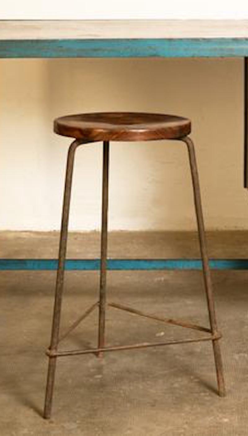 Mid-20th Century Pierre Jeanneret, Stool from High Court of Chandigarh, circa 1955-1956