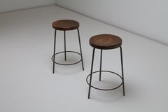 Pierre Jeanneret Stools, Teak & Iron, 1960, Chandigarh, India - Sets Available