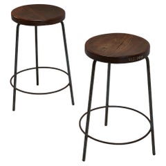 Pierre Jeanneret Stools, Teak & Iron, 1960, Chandigarh, India - Sets Available