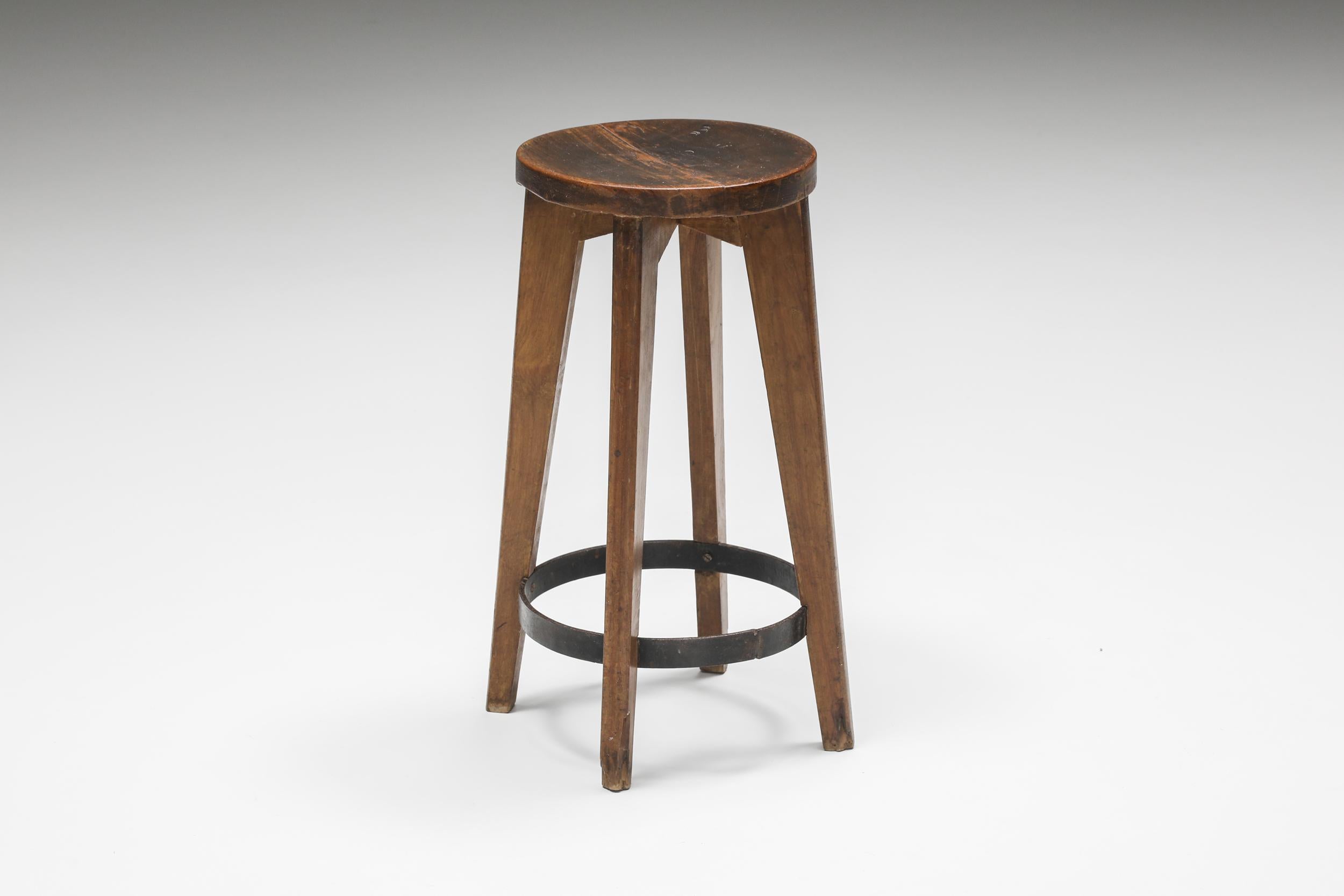 Pierre Jeanneret Stools 1965-1967, Authentic Mid-Century Modern Chandigarh In Excellent Condition In Antwerp, BE