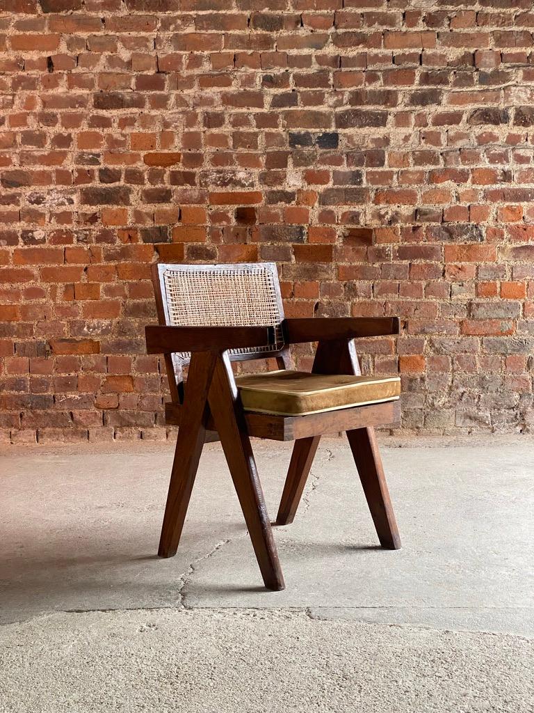 Indian Pierre Jeanneret Student Desk and Office Chair Chandigarh India Circa 1959