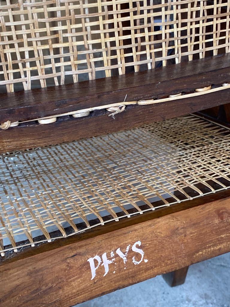 Cane Pierre Jeanneret Student Desk and Office Chair Chandigarh India Circa 1959