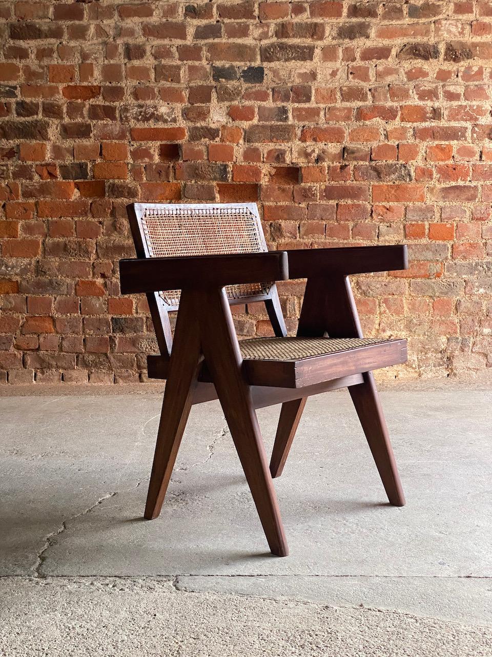 Indian Pierre Jeanneret Student Library Desk & V Leg Chair Chandigarh
