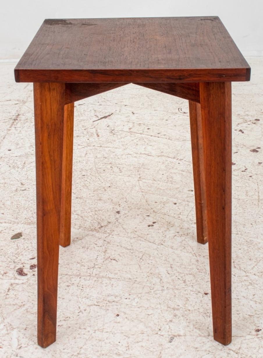 20th Century Pierre Jeanneret Style Mid-Century Modern Teak End Table For Sale