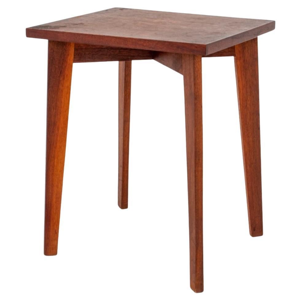Pierre Jeanneret Style Mid-Century Modern Teak End Table For Sale