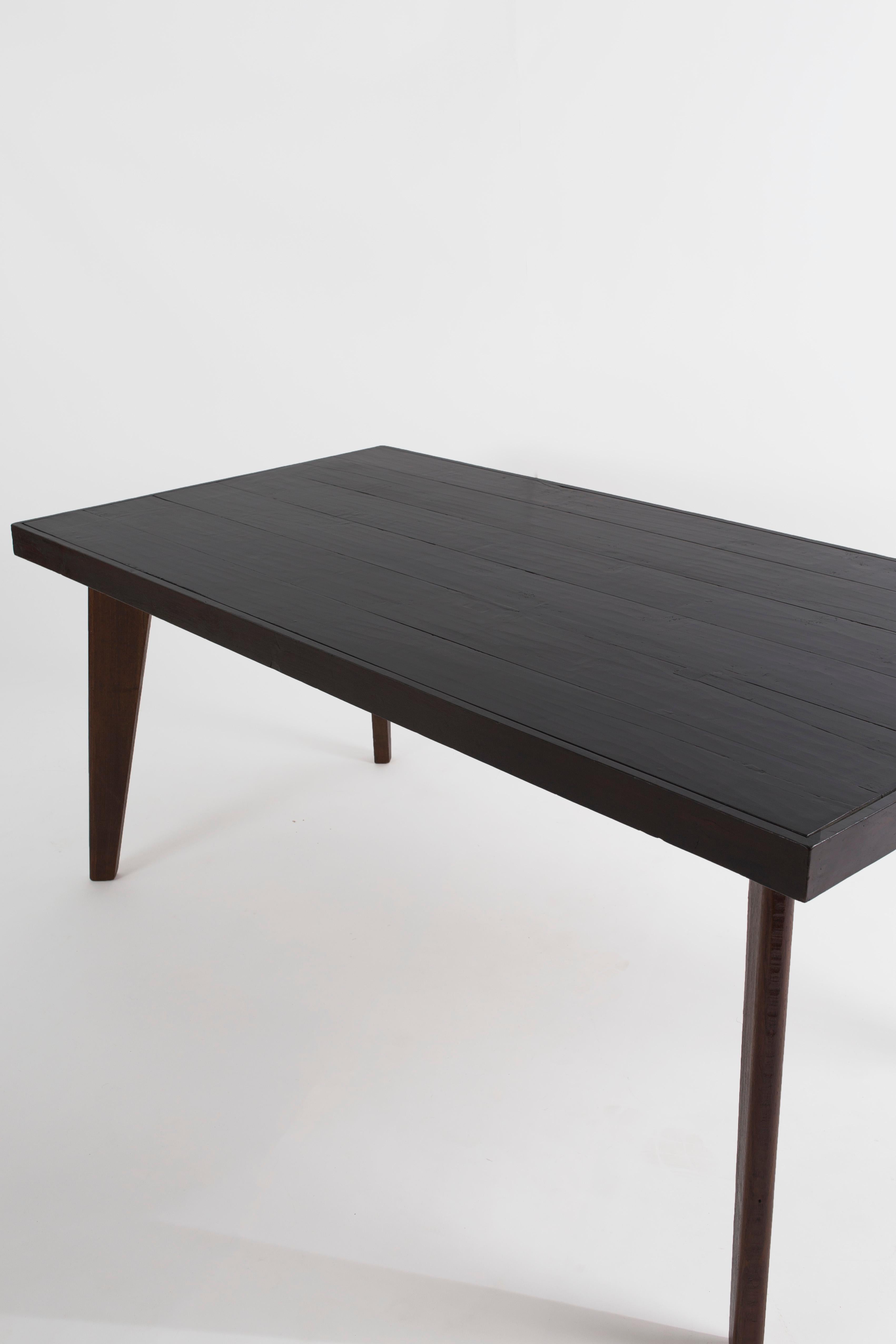 Pierre Jeanneret Cafeteria Table in Solid Teak, Ebony Stained, circa 1960

Provenance: Private Residences, Cafeteria PGI, Punjab University, Chandigarh, Inda.