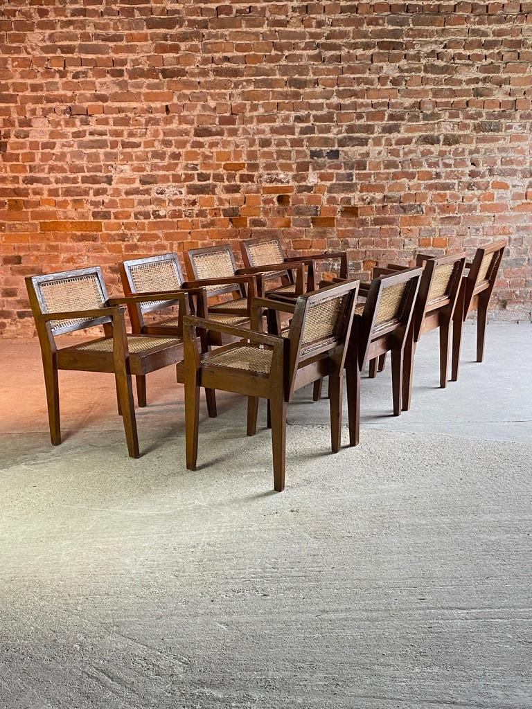 Pierre Jeanneret ‘Take Down’ Teak Armchairs Set of Eight Chandigarh Circa 1955 For Sale 4