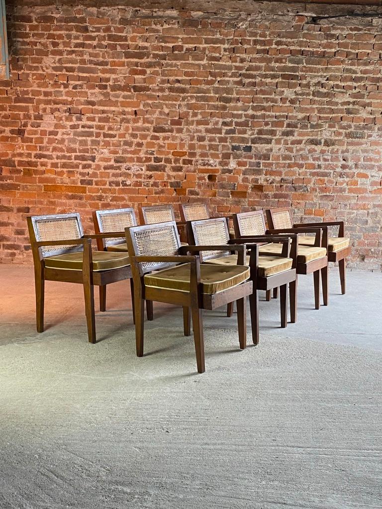 Pierre Jeanneret ‘Take Down’ Teak Armchairs Set of Eight Chandigarh Circa 1955 For Sale 8