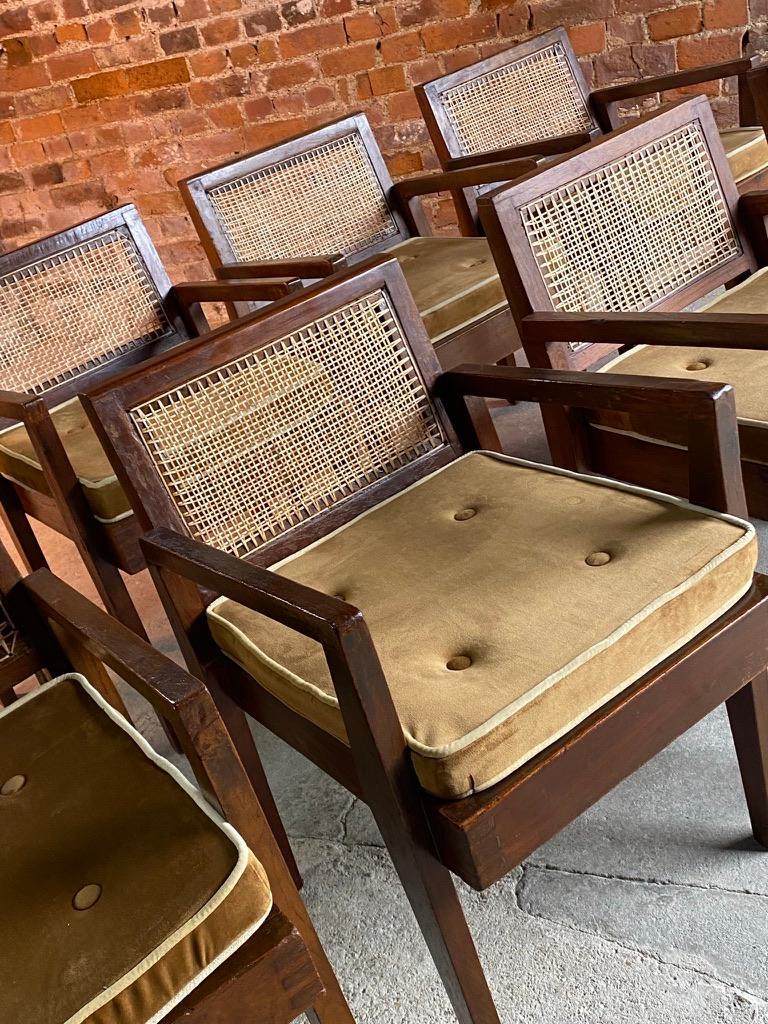 Mid-Century Modern Pierre Jeanneret ‘Take Down’ Teak Armchairs Set of Eight Chandigarh Circa 1955 For Sale
