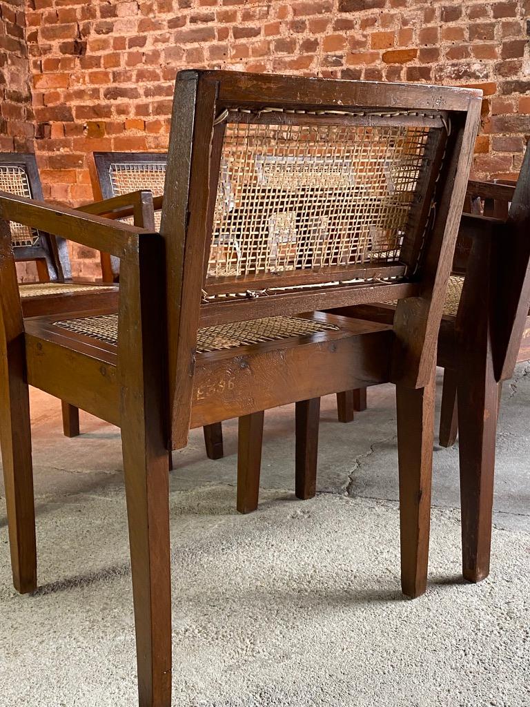 Pierre Jeanneret ‘Take Down’ Teak Armchairs Set of Eight Chandigarh Circa 1955 For Sale 1