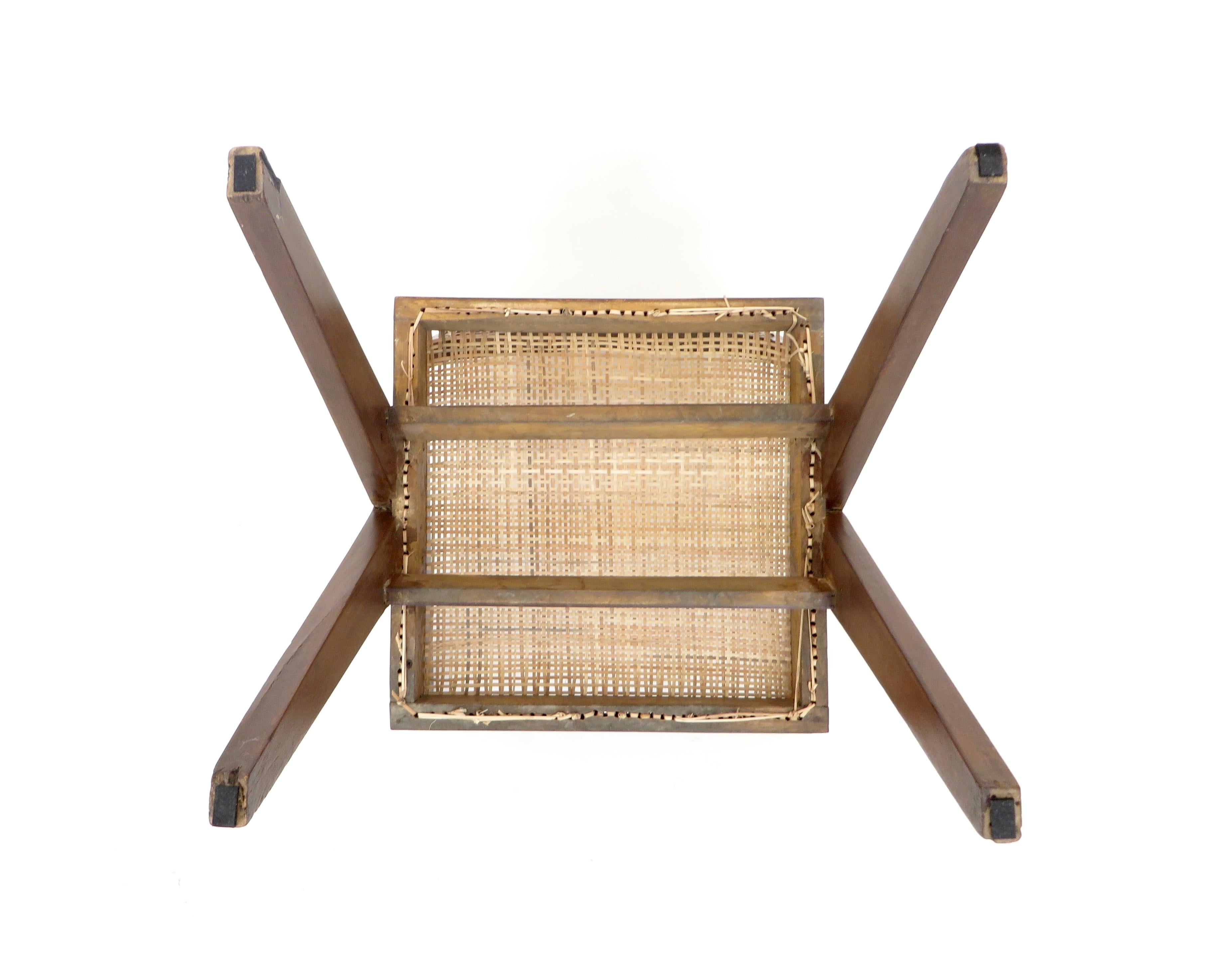 Pierre Jeanneret Teak and Cane Office Armchair from Chandigarh 10