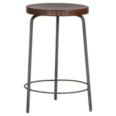 Sgabello in teak e ferro Pierre Jeanneret PJ-SI-57-A, Chandigarh, 1952