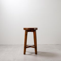 Pierre Jeanneret Teak and Cane Stool, Model no. PJ-SI-21-B