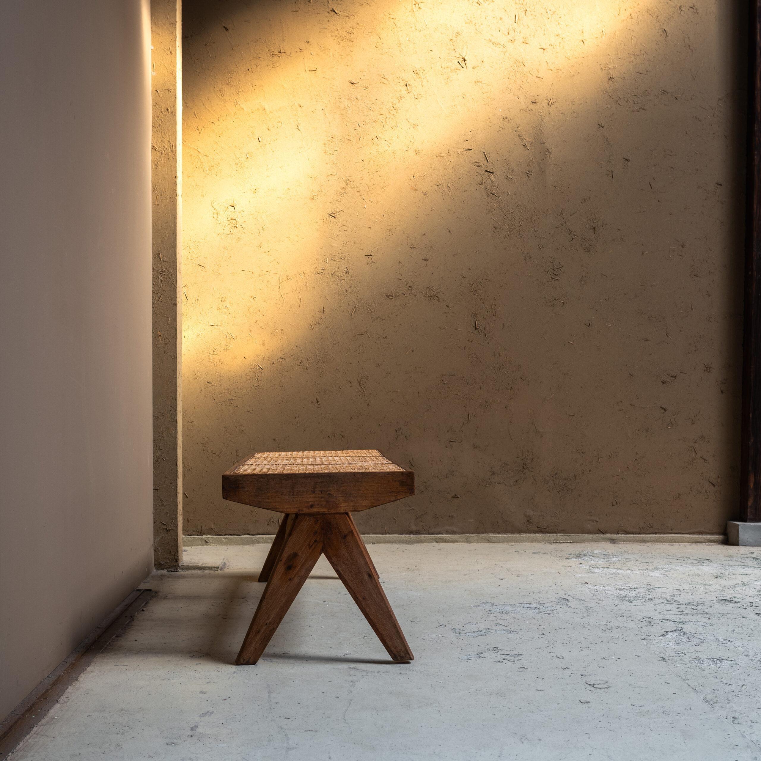 Indian PIERRE JEANNERET Teak Bench For Sale