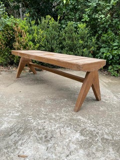 Pierre Jeanneret Teak Bench Model PJ-010902, Circa 1955-56