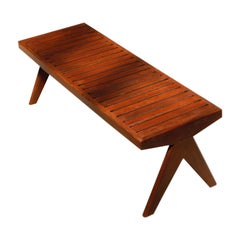 Pierre Jeanneret Teak Bench with Slats, Circa 1960s