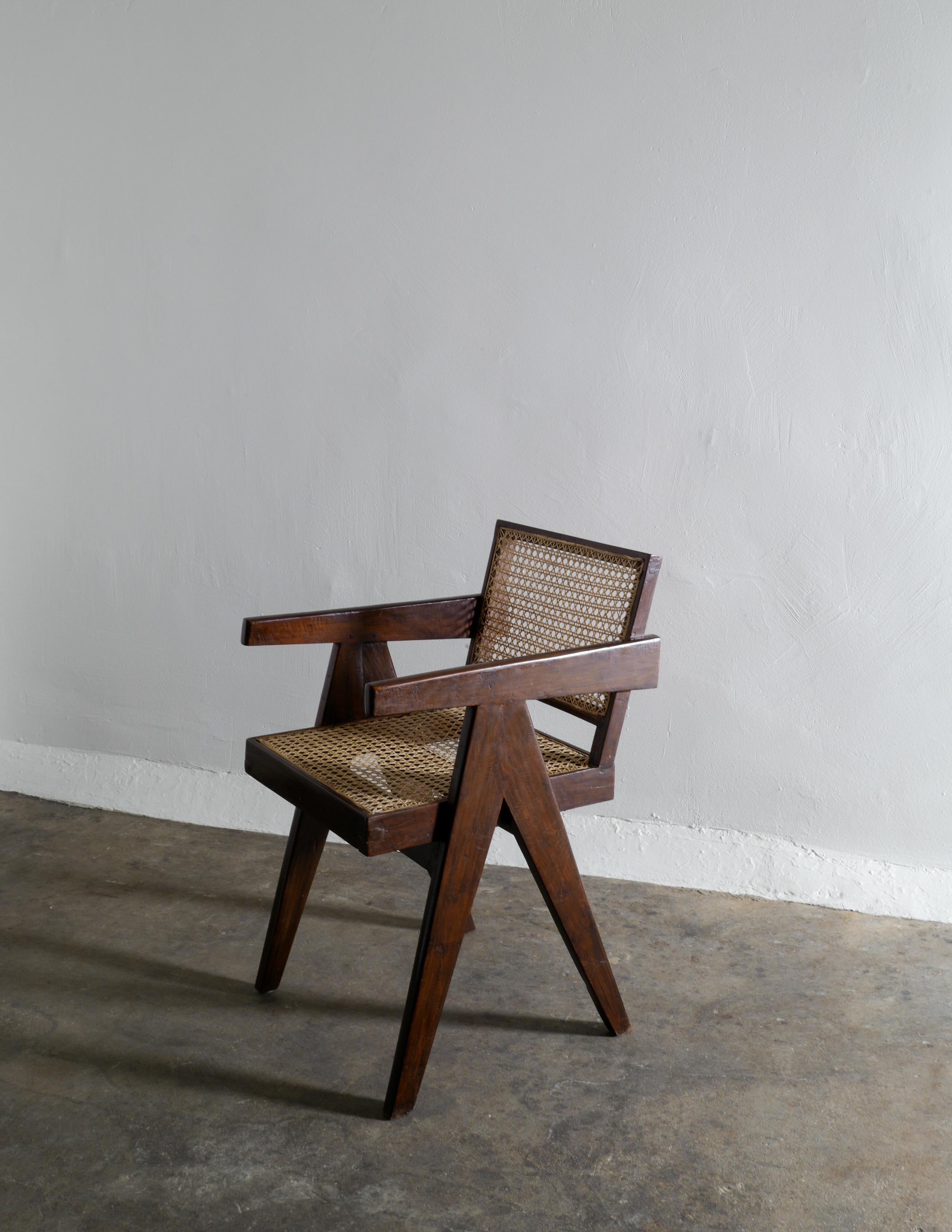 Rattan Pierre Jeanneret Teak Mid-Century 