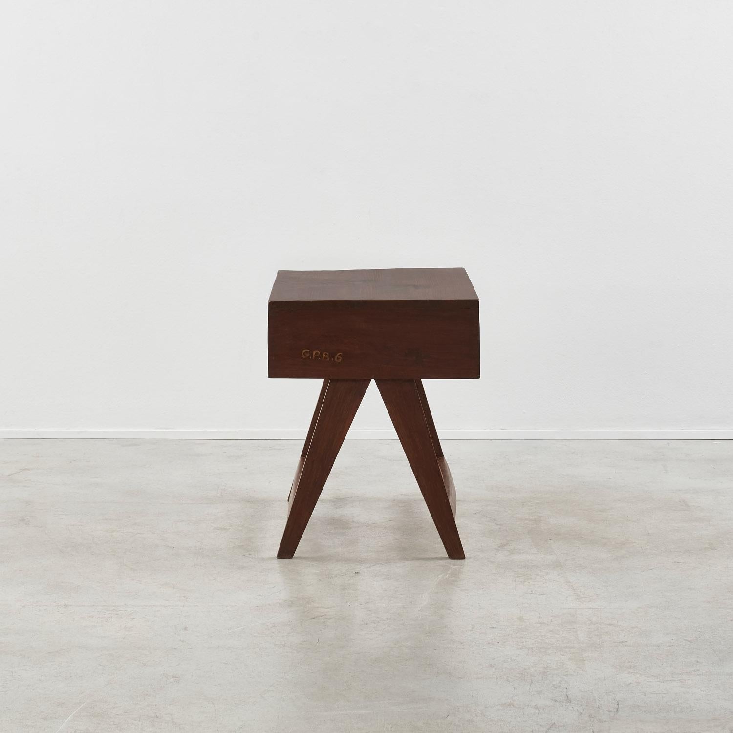 Indian Pierre Jeanneret teak student desk Chandigarh - France, 1960s For Sale