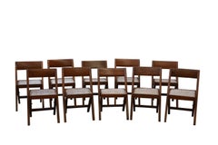 Pierre Jeanneret Unique Set of 10 Library Chairs
