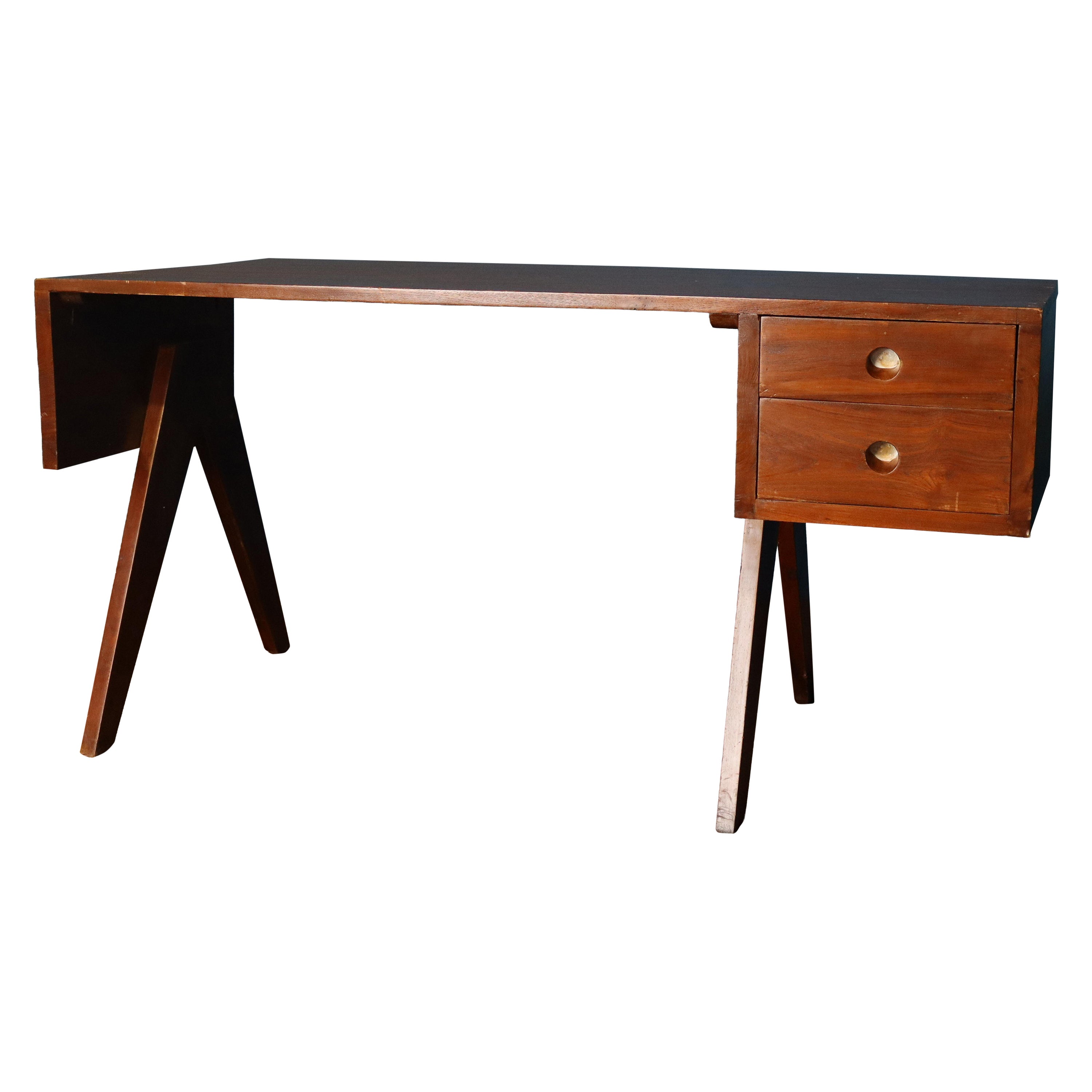 Pierre Jeanneret, v-legged writing desk, Chandigarh, India, 1950's
