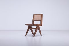 Pierre Jeanneret V-Type Chair in heavily patinated Teak & Cane from Chandigarh