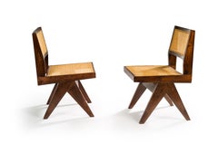 Pierre Jeanneret, V Type Chairs, a Pair, 1958
