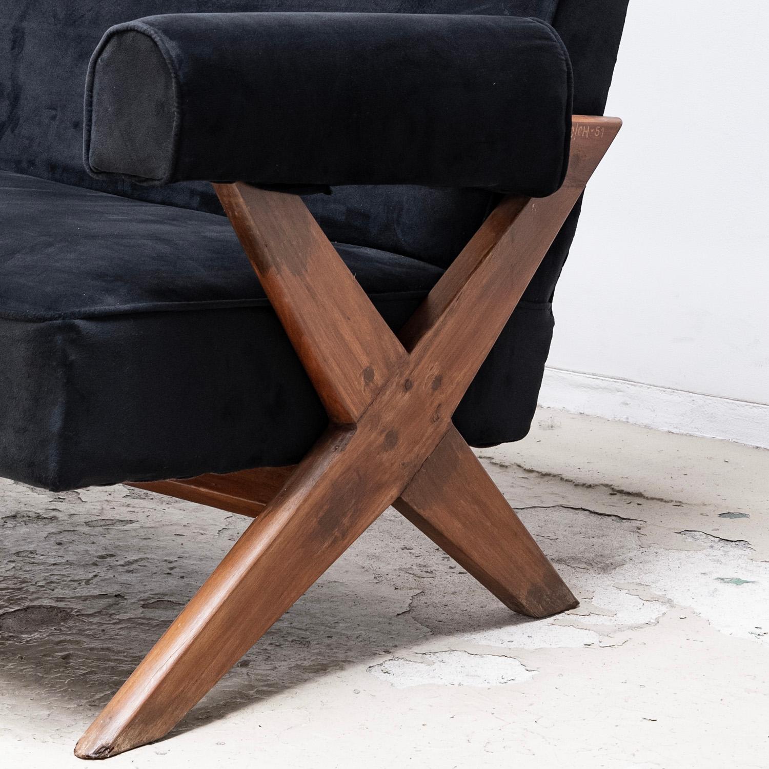 Woodwork Pierre Jeanneret Vintage Lounge Sofa / Upholstered Sofa / easy chair