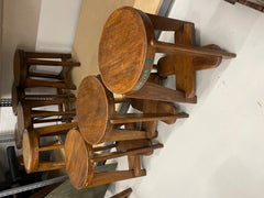 Pierre Jeanneret Wooden Stools, Set of 3