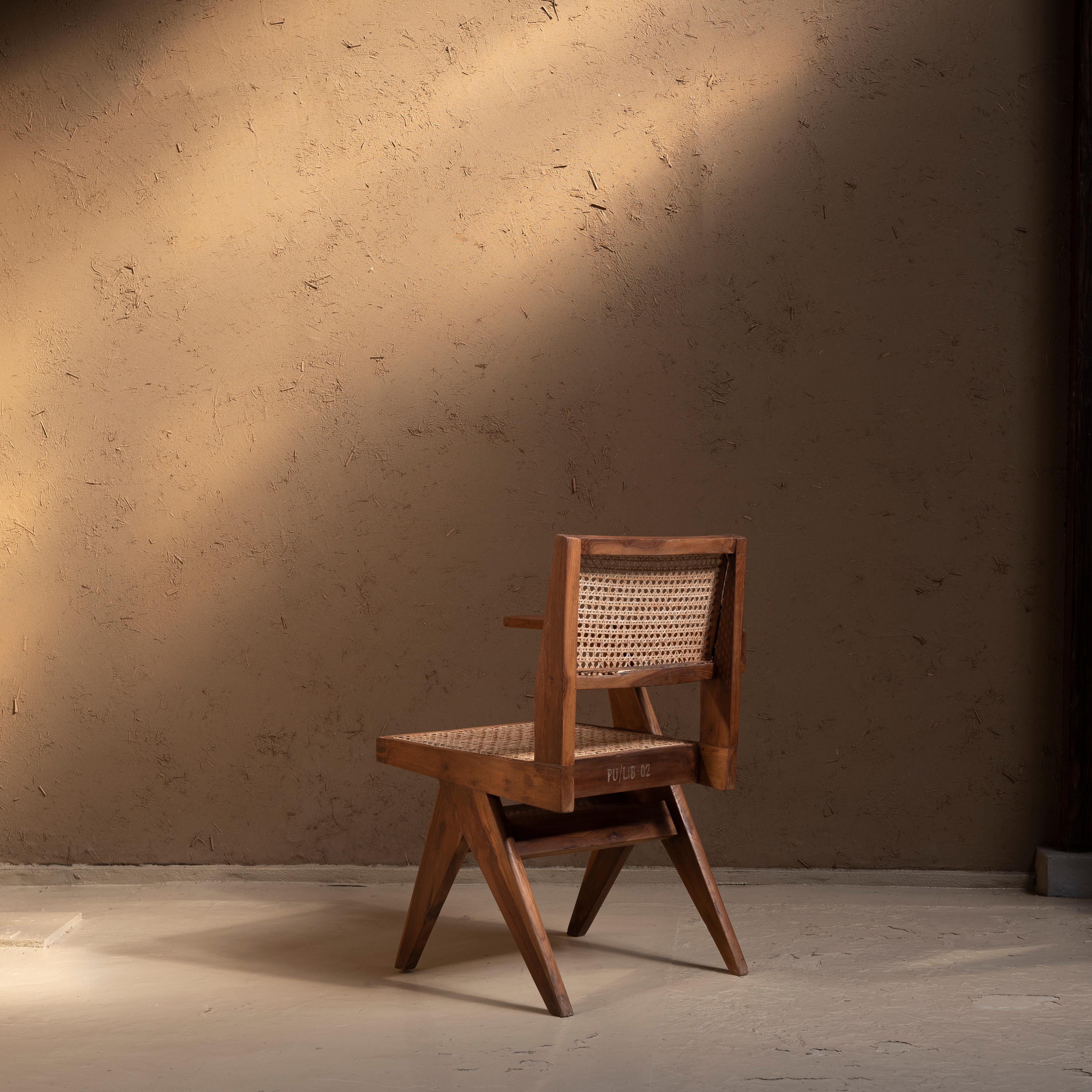 Mid-20th Century Pierre Jeanneret, Writing Chair, Circa 1960s, Chandigarh, India For Sale