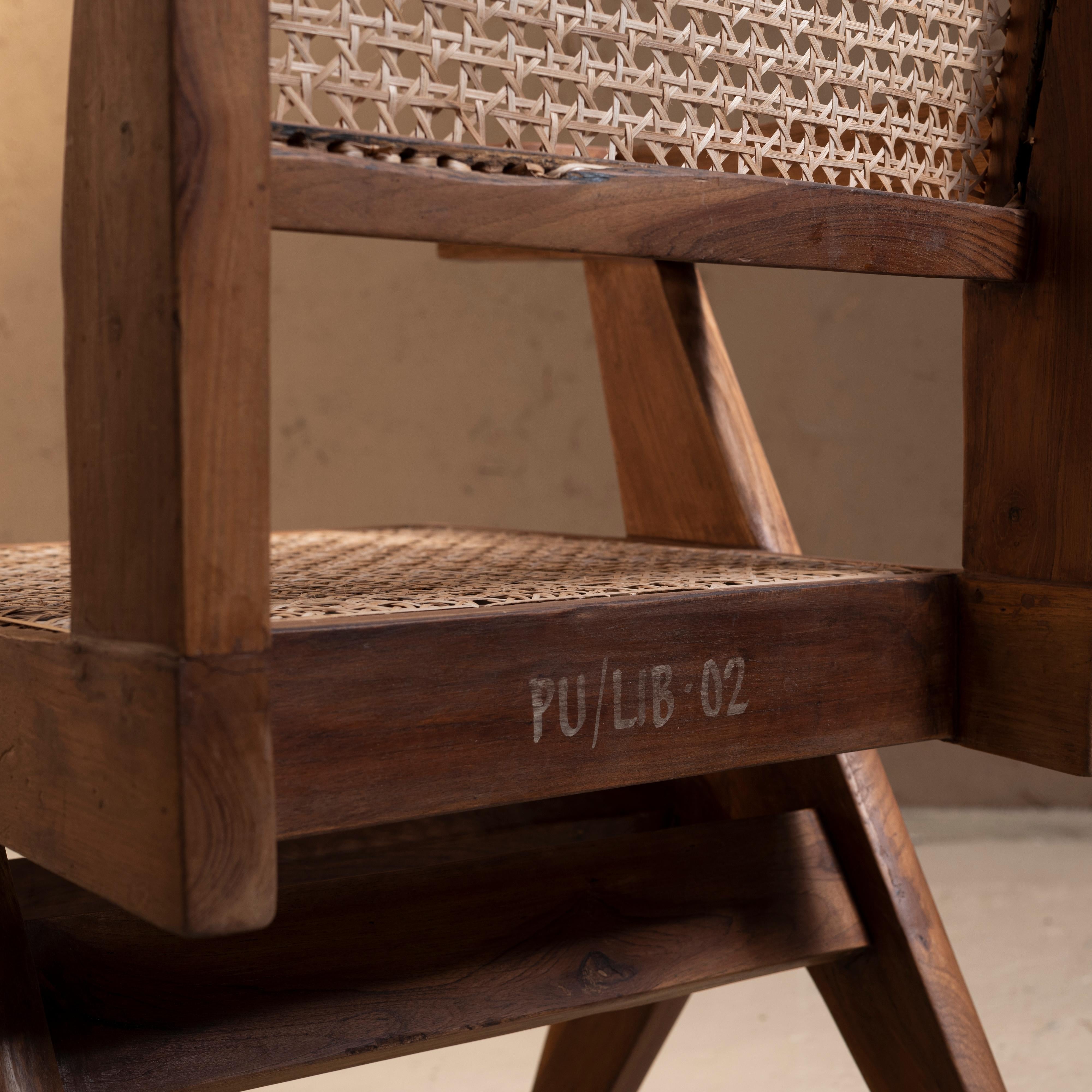 Pierre Jeanneret, Schreibstuhl, ca. 1960er Jahre, Chandigarh, Indien im Angebot 2