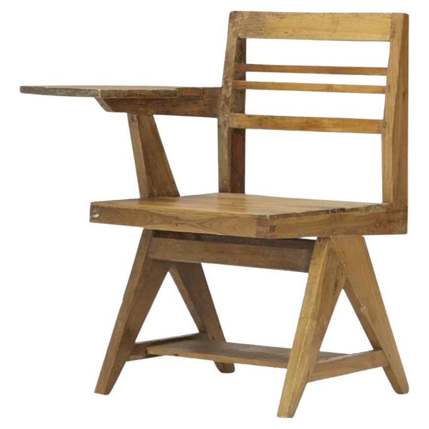 Pierre Jeanneret, Schreibstuhl mit Schreibtisch, Chandigarh, 1960er Jahre im Angebot