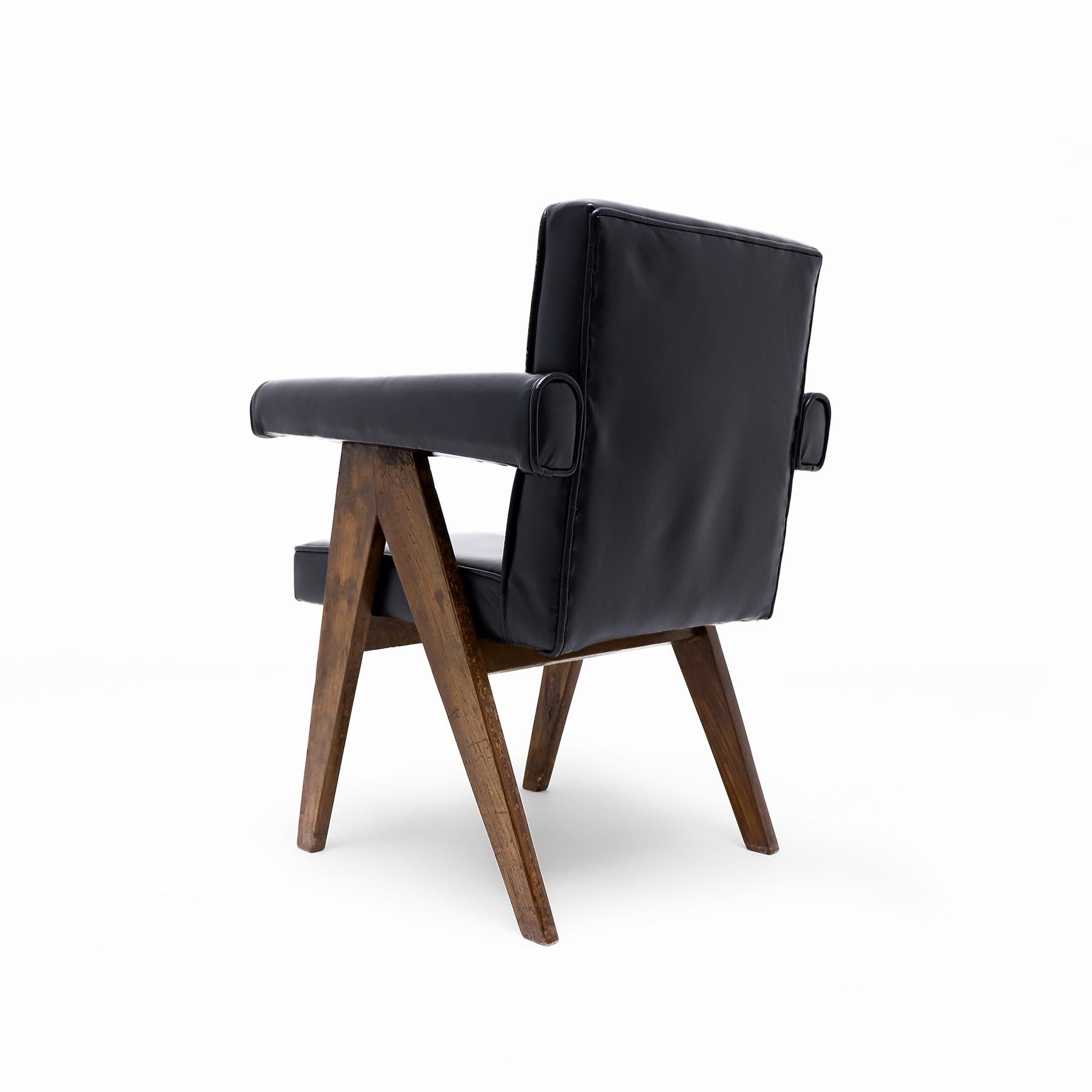 Pierre Jeanneret  X desk with a Model Pj Si 30A Committee Chair, Chandigarh, 60s For Sale 7