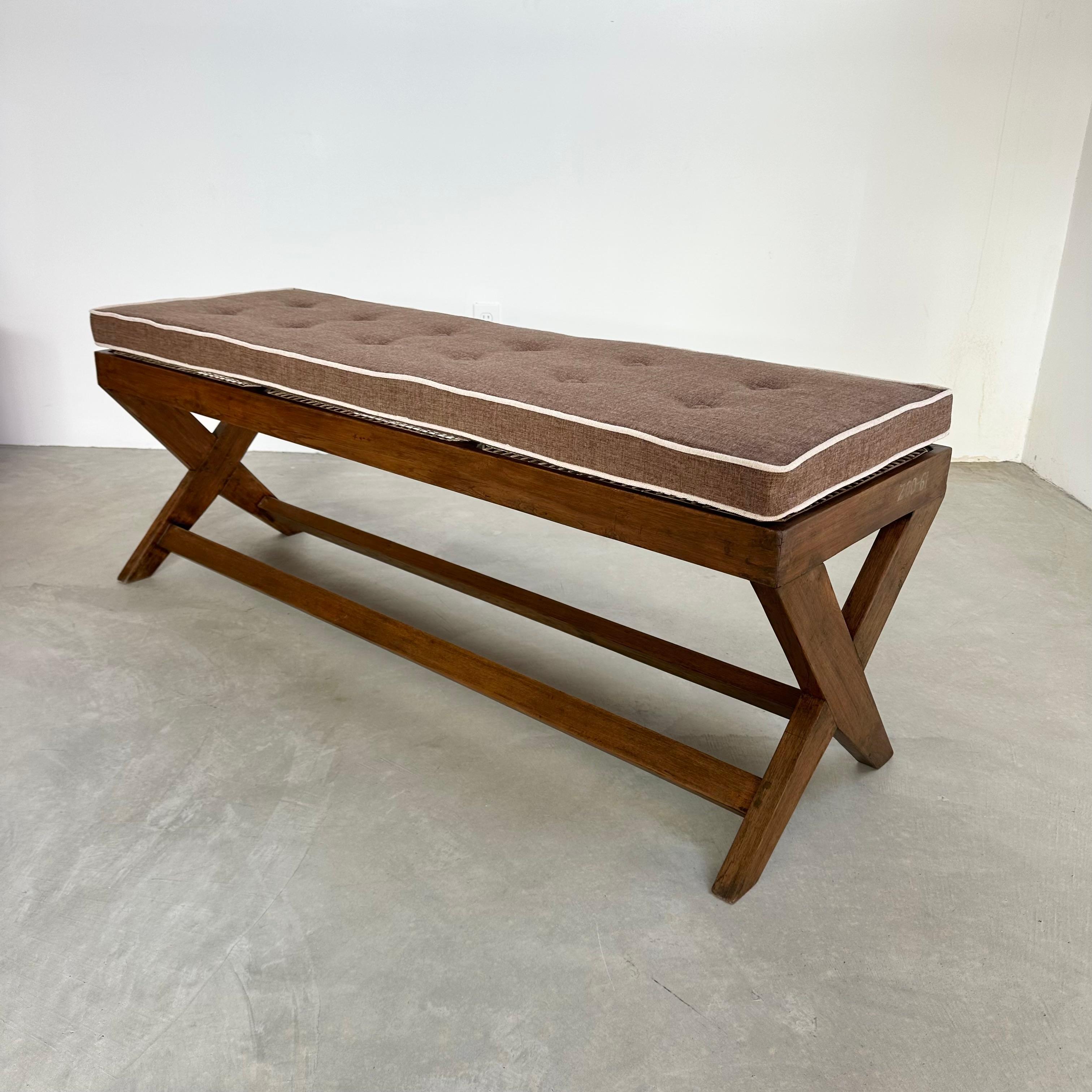 Mid-20th Century Pierre Jeanneret X Leg Bench, 1950s Chandigarh
