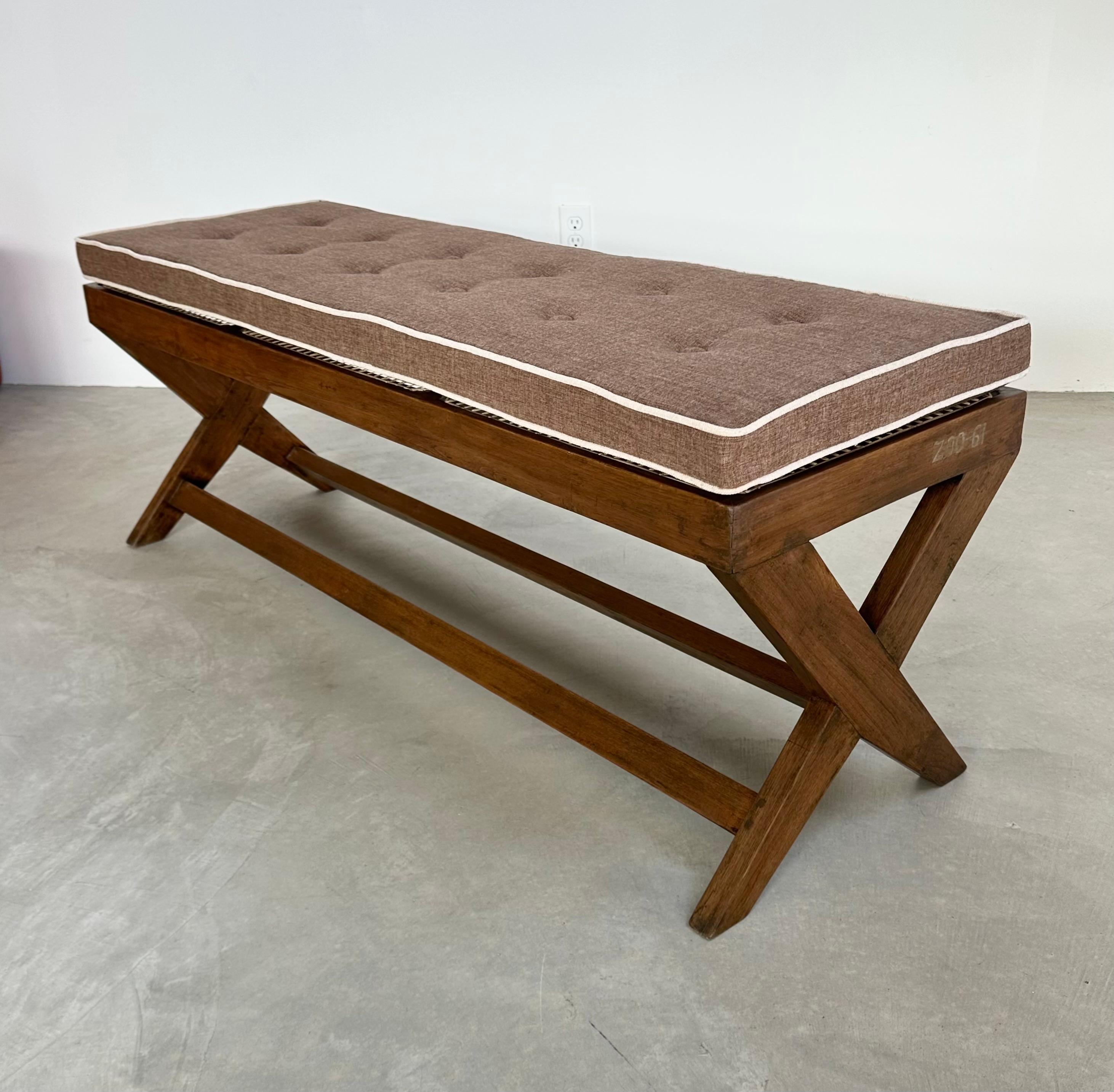 Cane Pierre Jeanneret X Leg Bench, 1950s Chandigarh