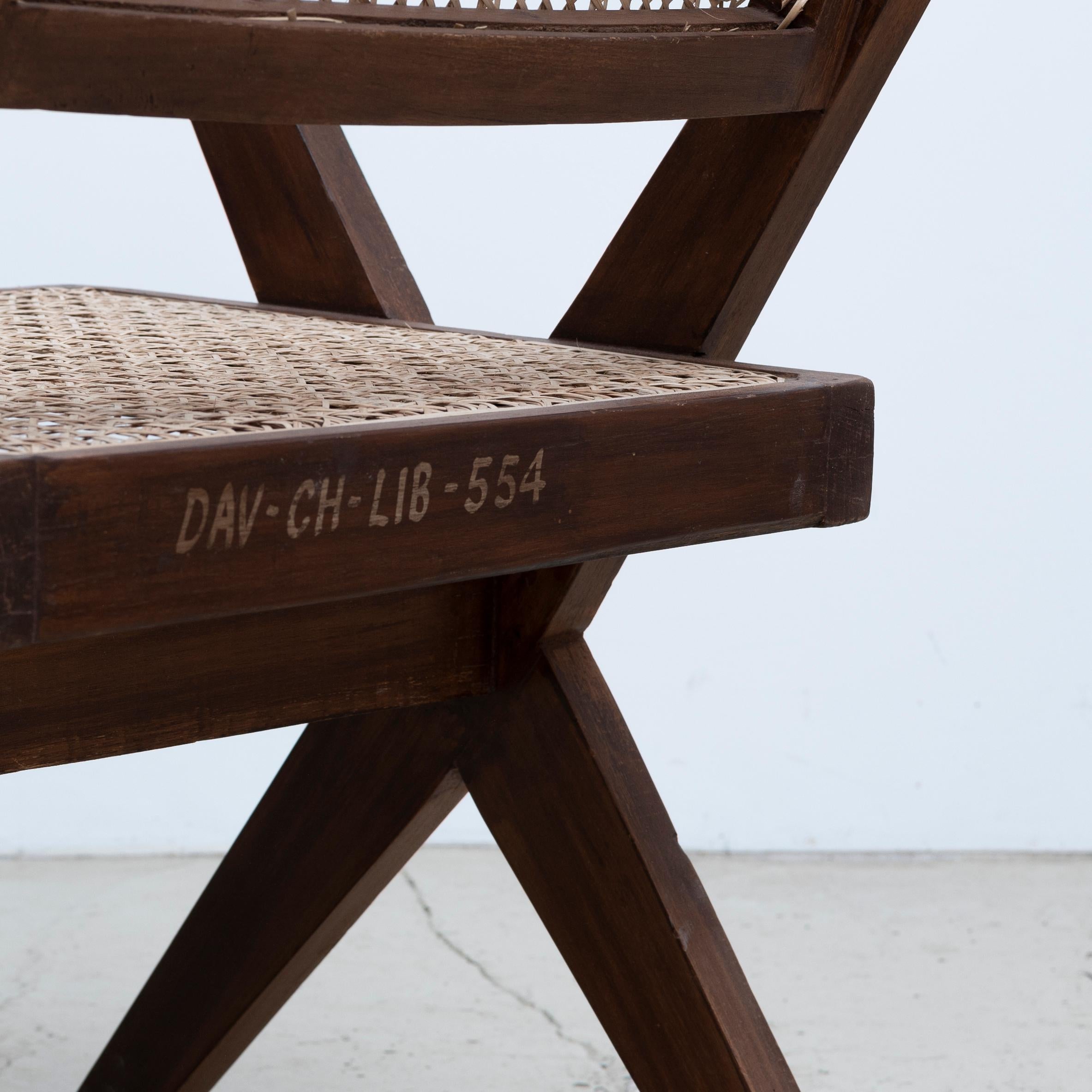 Pierre Jeanneret X-Leg Office Chair, circa 1960s, Chandigarh, India For Sale 5