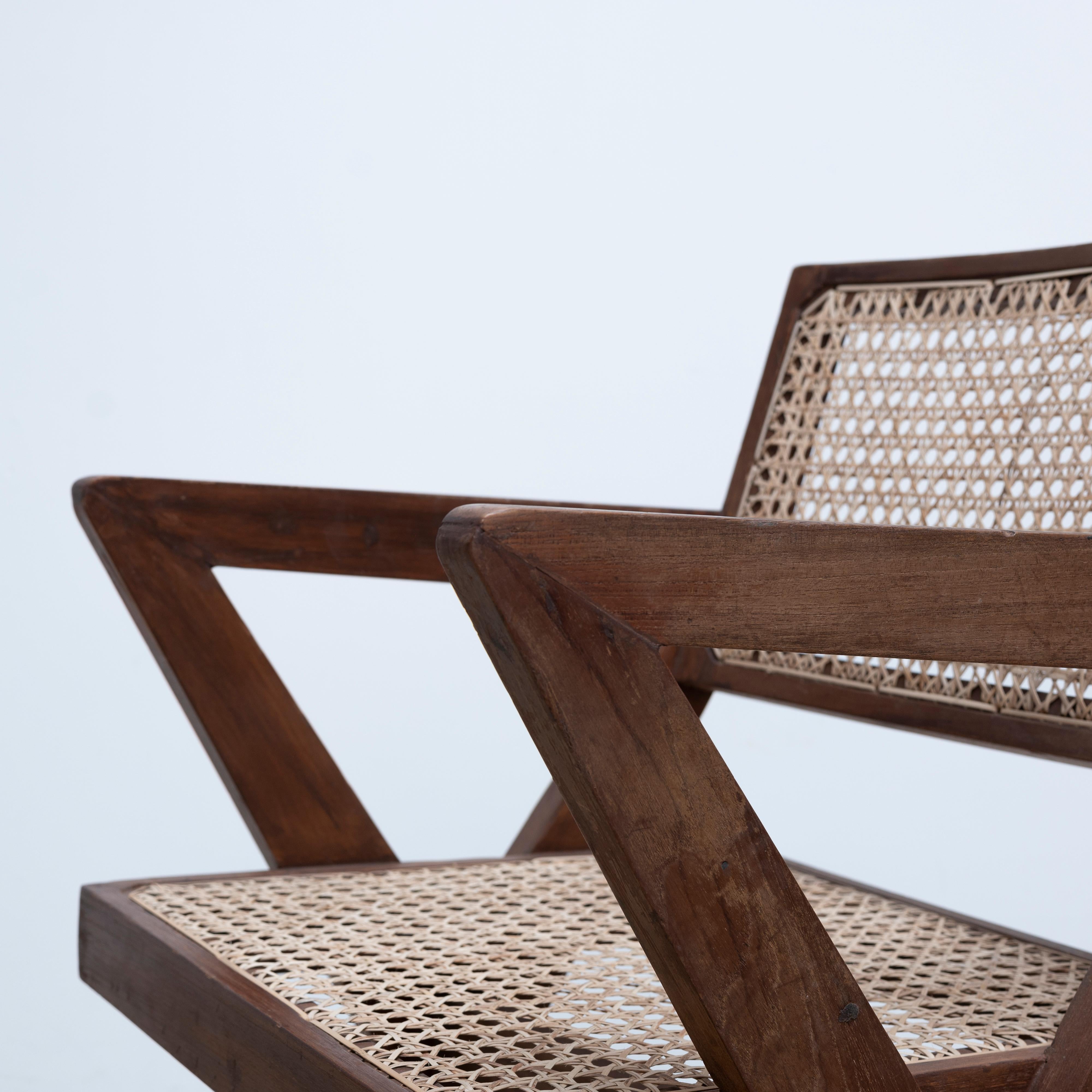 Pierre Jeanneret X-Leg Office Chair, circa 1960s, Chandigarh, India For Sale 3