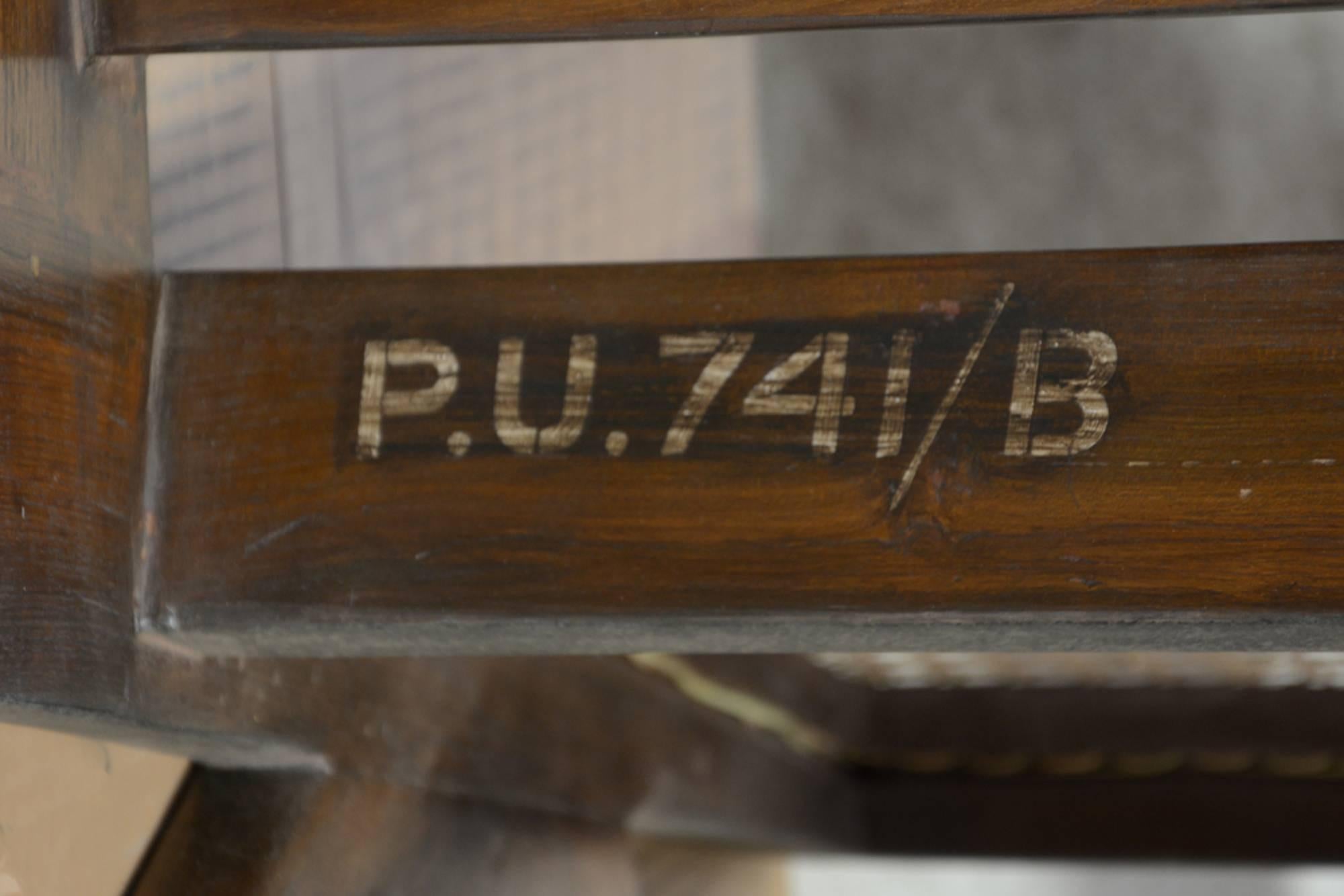Pierre Jeanneret, Very Rare Caned Sofa Set with Original Lettering For Sale 4