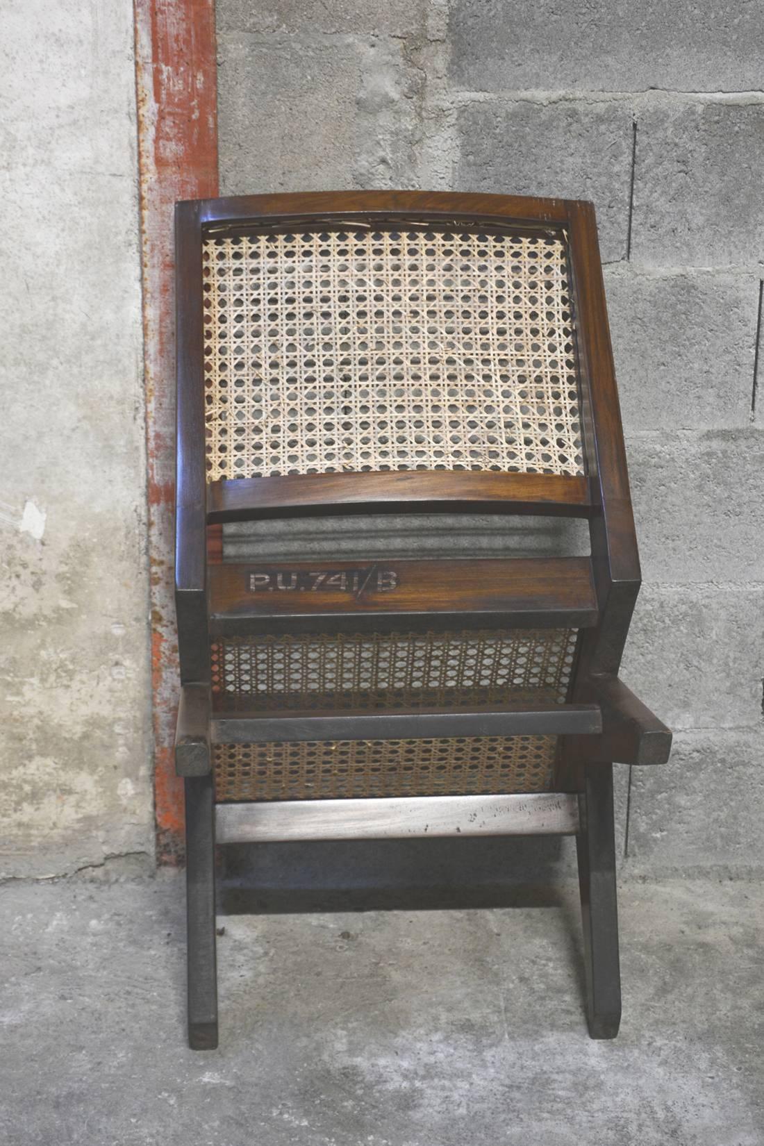 Pierre Jeanneret, Very Rare Caned Sofa Set with Original Lettering For Sale 3