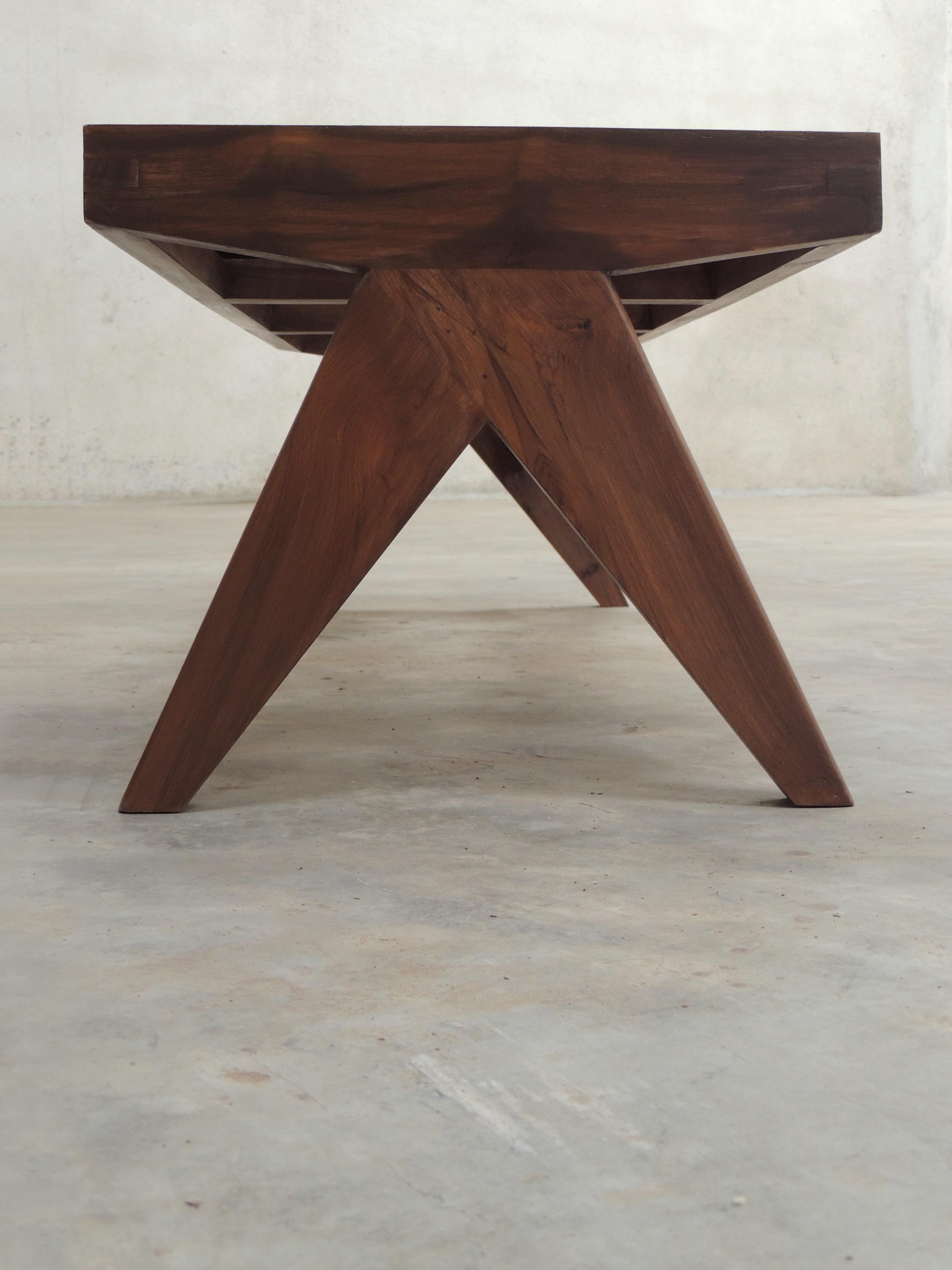 Pierre Jeanneret's Bench, Hand-Sculpted Contemporary Re-Edition 1